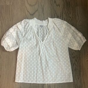 Rails White Floral Textured Top